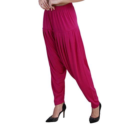 Women Solid Shade Viscose Blend Stylish Single Reguar Patiala Pants Harem Pants Deep Rani-image-45