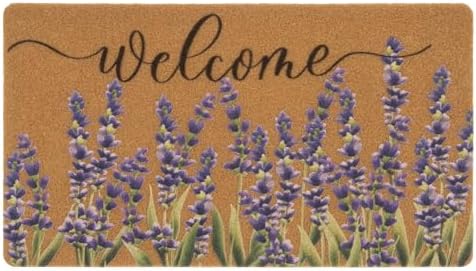 XuoAz Lavender-Welcome-Doormat for Indoor Outdoor Entrance Floral...