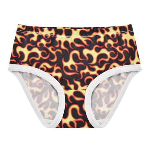 Girls' Underwear Cartoon Fire Flame Cotton Stretch Comfort Toddler Panties