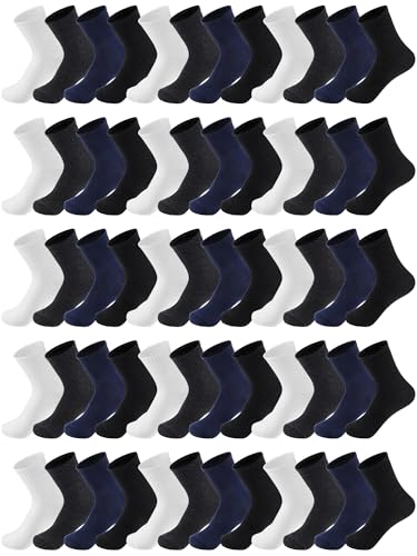 Image of Tarpop 100 Pairs Bulk Mens Socks Moisture Wicking Casual Sports Ankle Socks for Homeless Unisex Adult Men Women