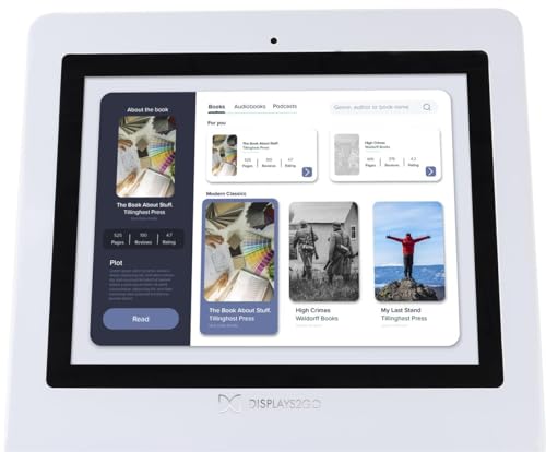 Image of 15 inch Touch Screen Digital Kiosk with Camera, 10pt PCAP Touch, Media Player - White