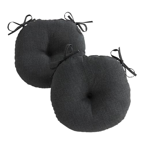 Greendale Home Fashions Graphite Outdoor 15-inch Bistro Seat Cushion, Set of 2