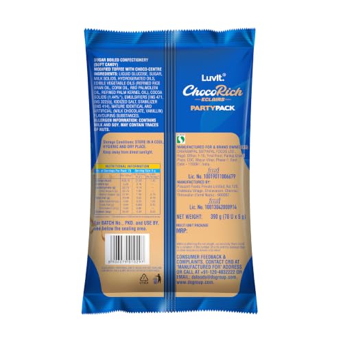 Image of LuvIt. Chocorich Classic Eclairs Chocolate | Birthday Party Pack | Pack of 6-390g Each