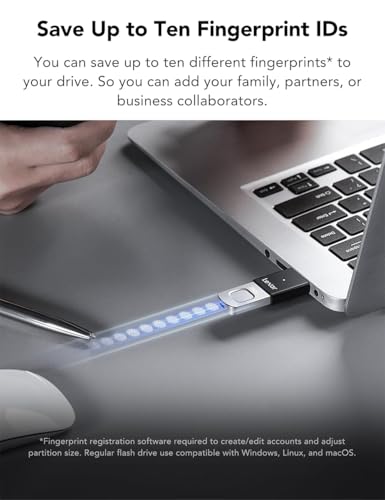 Image of Lexar Pen Drive 256GB Fingerprint F35pro USB 3.2 Gen1 Flash Drive, up to 400MB /s Read and 350MB /s Write