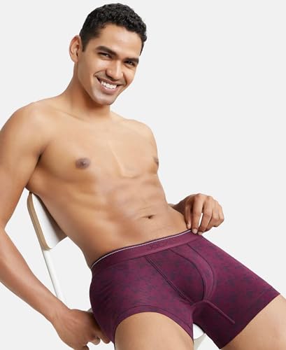 Image of Jockey EL09 Men's Super Combed Cotton Elastane Stretch Printed Trunk with Stay Fresh Properties (Colors & Prints May Vary)
