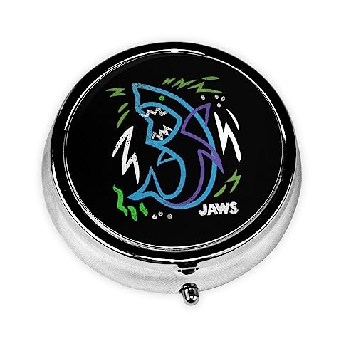 ピルケース ジョーズ 携帯用 薬ケース 金属 くすりいれケース ピルボックス 薬箱 コンパクト 薬ポーチ 薬入れ おしゃれ 1日3回 かわいい 小型 丸型 小さい コンパクト 持ち運びやすい 小分け 仕切り付き 小物入れ 老人 子供旅行に便利