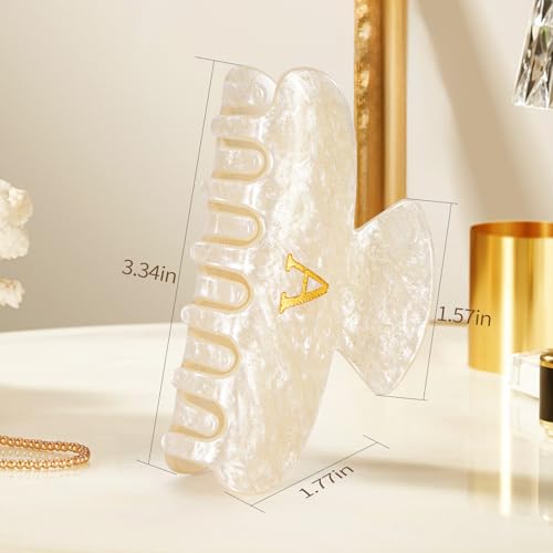 Image of Initial Hair Clips Personalized Hair Claws - Monogram Hair Claw Large Hair Clip,Fashion Glitter Claw Clips Hair Accessory - Gold,I