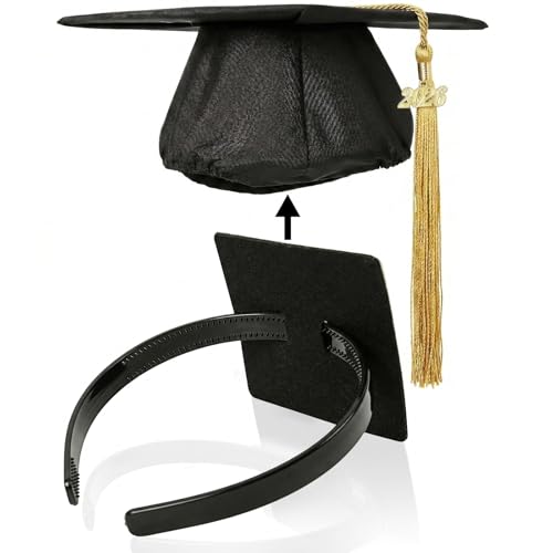 GIURKUU Graduation Cap Headband, Firm Anti-fall HairBand for Graduation Hat, Graduation Gifts Hat Accessories for Graduates, Students, Women (Grad Cap Not Included)