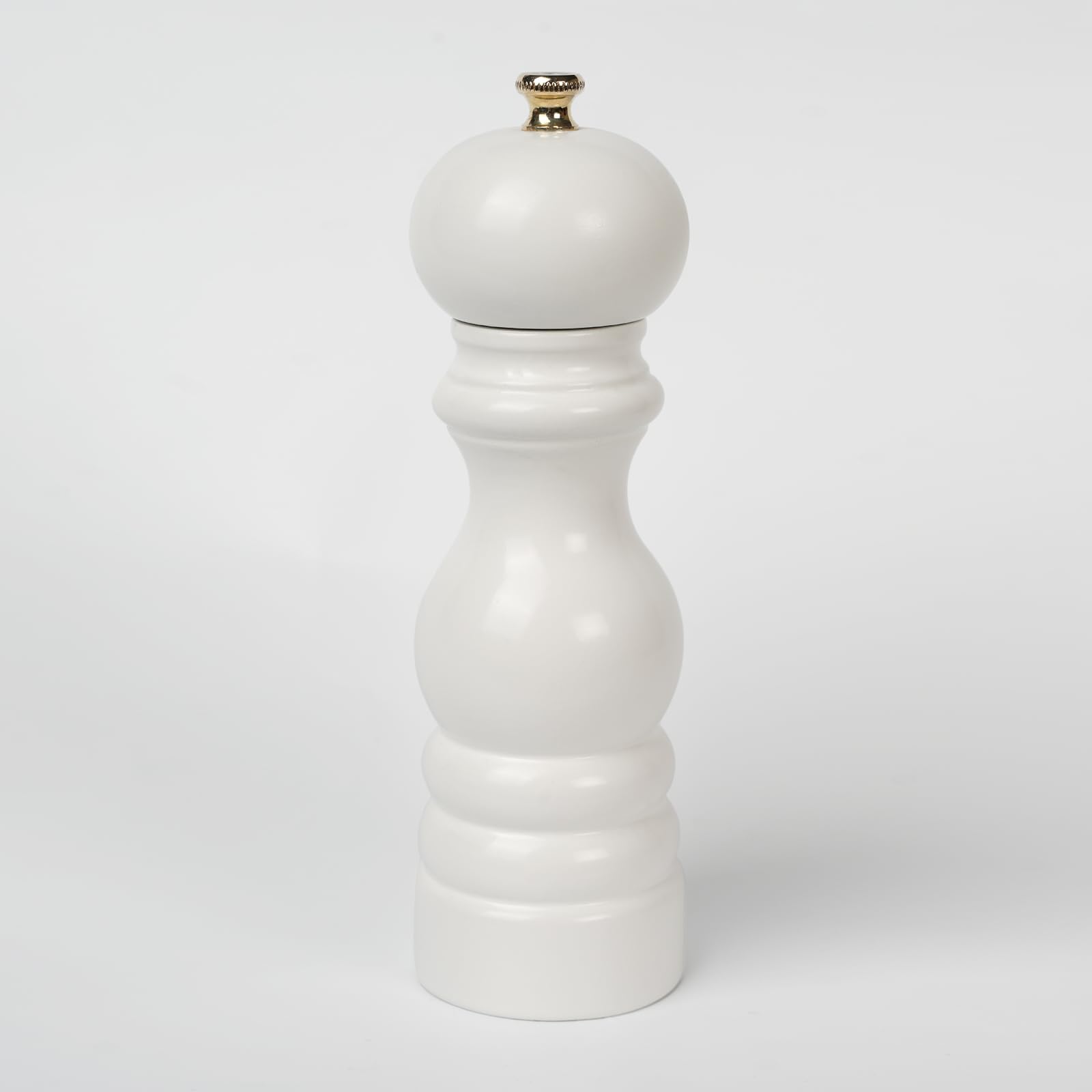 Glios White Wooden Salt Hand Mill-Grinder 18 Cm-7.08 inch