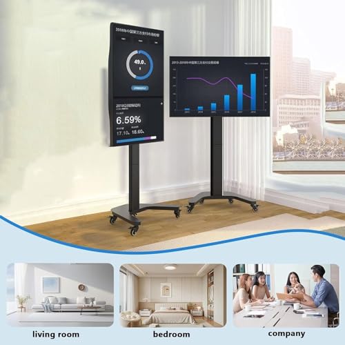 Soporte móvil para TV con ruedas 37-80 pulgadas, 360° giro miniatura 6