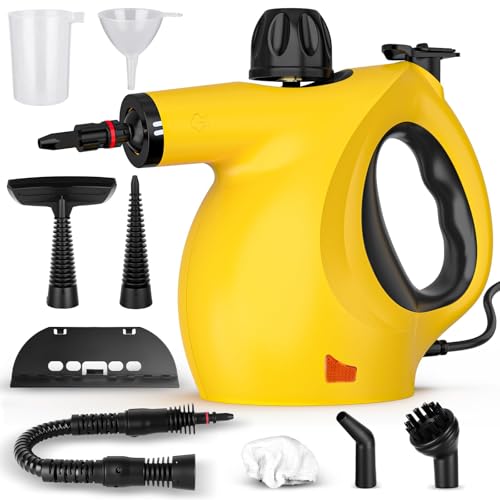 Vaporeta Limpieza Hogar, Limpiador a Vapor Portátil, Depósito de Agua de Gran Capacidad de 450 ML/9 Accesorios, Se Calienta Rápidamente en 3 Minutos, para Tapicerías, Cocina, Baño, Coche y Azulejos