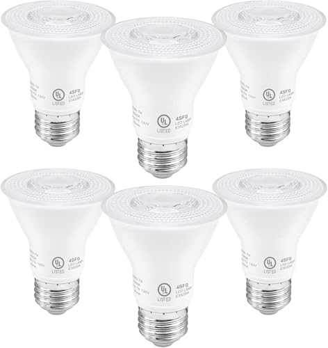 PAR20 LED Bulbs UL Listed, Dimmable Light Bulb, 7 Watt(60W Equivalent) Spotlight, E26 Base, 3000K Warm White Flood Light Bulbs for Living Room Kitchen Pantry Hotels Showroom, Indoor/Outdoor (6 Pack) by LEDLightsWorld - Used condition - CA$26.18