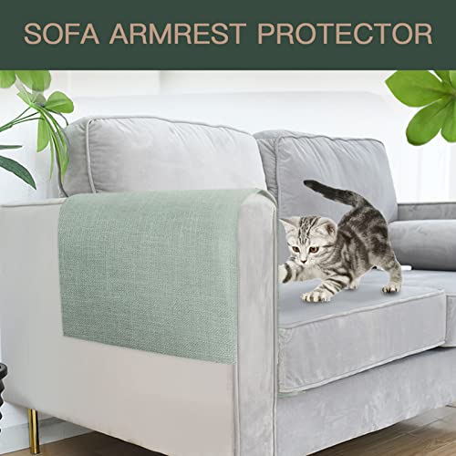 Joywell Thick Linen Armrest Protector Cover For Recliner Anti-Slip Armchair Slipcover For Living Room Couch Loveseat Sofa Arm Protector For Pets, Cats, Set Of 2, Skylight #TOP4