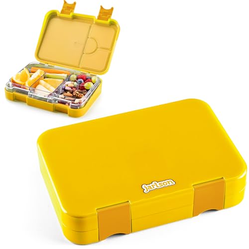 Jarlson® Porta Merenda Bambino & Bambini [CON 6 SCOMPARTI] - Portamerenda Bambini Scuola - Porta Pranzo Ragazzo & Ragazza - Portapranzo - Lunch Box - Porta Colazione (850ml - Giallo)