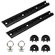 EXLECO 2 x 30cm Aluminium Airlineschiene Set mit Endkappen & Zurrösen Halbrunde Airlineschiene zur Ladungssicherung Zurrschienen Airline Schiene zum Kleben Zubehör für Anhänger Wohnmobil LKW Schwarz