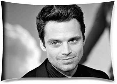 HomeLi Sebastian Stan Personalized Pillowcase Cotton Pillow Case 20X30 Inches Zippered Pillow Cases Cushion Cover Cases(Twin Sides)