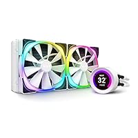 NZXT Kraken Z63 RGB 280mm - RL-KRZ63-RW - AIO RGB-CPU-Flüssigkeitskühler - anpassbare LCD-Anzeige - verbesserte Pumpe - RGB-Anschluss - AER RGB 2 140mm-Radiatorlüfter (2 mitgeliefert) - Weiß