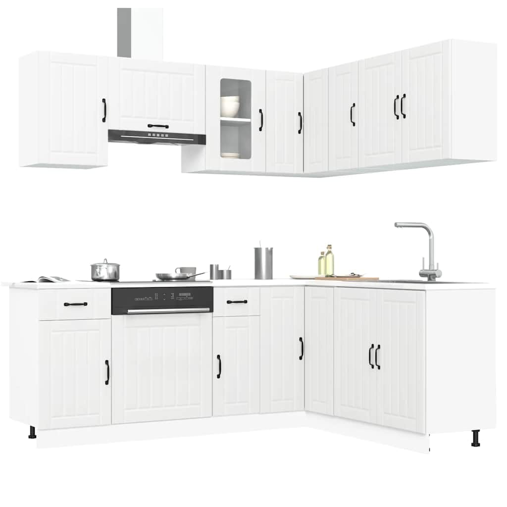 Armadi da cucina Armadi per sala da pranzoSet Mobili da Cucina 11 pz Lucca Bianchi Legno MultistratoAdatto per cucina sala da pranzo balcone