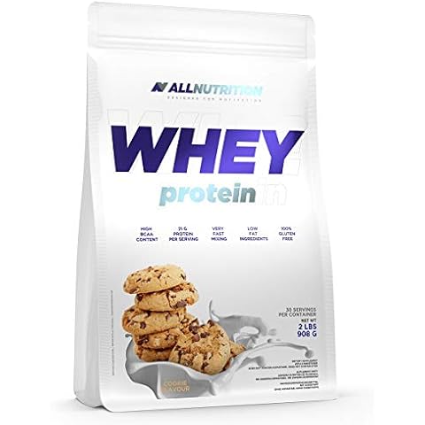 ALLNUTRITION Whey Protein Powder - Food Supplement for Muscle Mass Gain and Post Workout Recovery - Gluten Free Low Fat Quick Absorption - 908g Peanut Butter Cover
