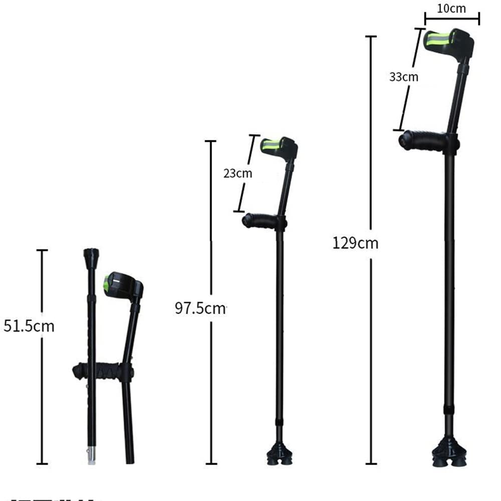 ZJIEX Stampelle Pieghevoli, Stampella Ortopediche Regolabili, Stampelle Ortopediche, Bastone da Passeggio, Stampella Canadesi, per Disabili O Anziani (Size : A Pair)