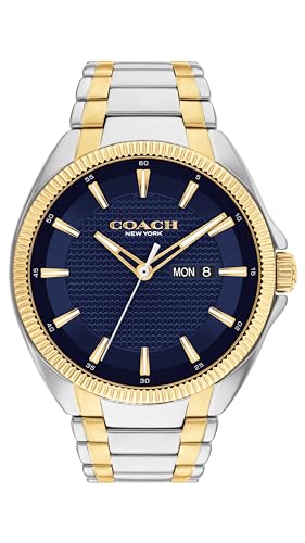 Coach Jackson Men's Watch -3H Quartz Bracelet Watch with Day Date Window - Water Resistant 3 ATM/30 Meters - Gift for Him - Premium Fashion Timepiece for Everyday Style - 45mm