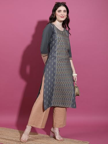 Image of Vishudh Women's Kurta | Regular Fit | Trendy Ethnic Top for Everyday Comfort