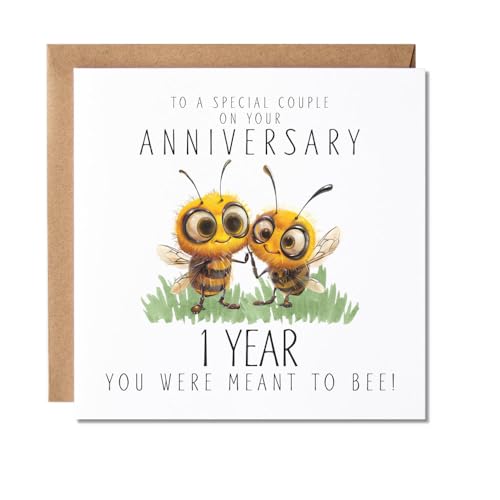 Maise & Rose 1st Anniversary Card For Couple You Were Meant To Bee 216
