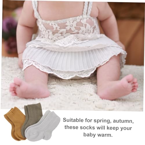 BESPORTBLE 3Pairs Winter Socks Warm Newborn Socks for Months Comfortable Mid Calf Design for Wear S Green4
