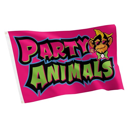 Desert Cactus Party Animals Baseball Flag 100% Polyester Indoor Outdoor 3x5 feet Team Flags (Flag D)