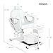 V VDLONSY Pedicure Chair No Plumbing, Reclining Pedicure Station Upgraded 360 Swivel Hydraulic Lift with Footrest & Massage Bowl, Hydraulic Pedicure Unit for Foot Spa White