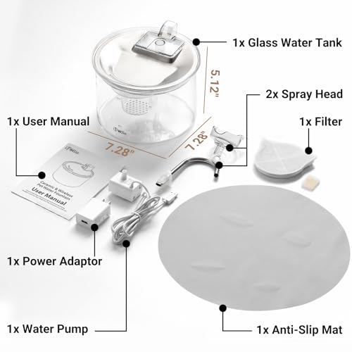 Fuente de Agua de Vidrio para Gatos con Repuesto de Bomba miniatura 4