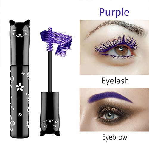 Sumeitang 3 Color White Blue Purple Mascara Set, Rainbow Colorful Waterproof Mascaras 3D Fiber Lash Mascara Volume Eye Lash, Eyelashes Curling Lengthening Lifting Colored Lash Makeup Kit #TOP3