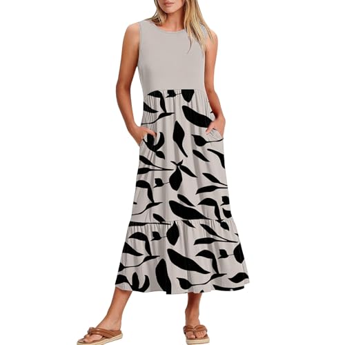 Long Floral Dresses for Women 2025 Elegant Casual Tank A Line Flowy Boho Floral Maxi Dress Wedding Gurst Church Derby Sundress Vestidos De Verano para Mujer