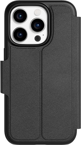 tech21 EvoLite Portefeuille pour iPhone 15 Pro - Coque de Protection Contre Les Chocs - 3 emplacements pour Cartes - Noir