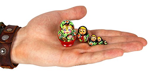 Smallest Matryoshka Russian Mini Stacking Dolls Handmade Nesting