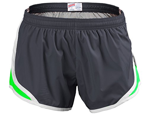 Soffe Team Shorty Shorts, Black/Lime, Medium