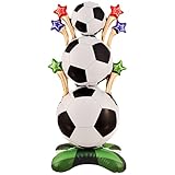 Soccer Ball Foil Balloons Set, Self Standing Soccer Mylar Balloons for Soccer Party Decorations, Kids Birthday, Game Day, Team Celebration Decor