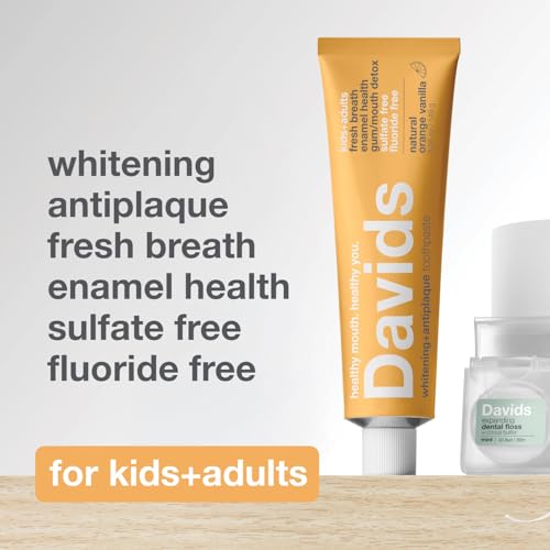 Image of Davids Kids & Adults Fluoride Free Whitening Orange Vanilla 5.25oz