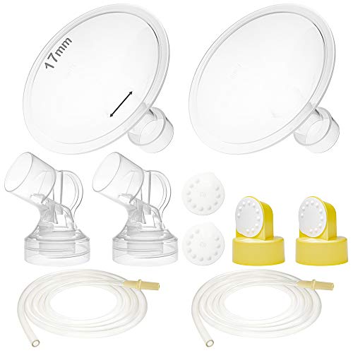 Nenesupply GentleFit Pump Parts 17mm Compatible with Medela Pump in Style Breastpump Not Original Medela Pump Parts Replace Medela Personalfit Connector and Medela Breastshield Valve Membrane Tubing