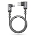 deleyCON 1,5m USB C Kabel 2x Winkel 90 Grad USB-A auf USB-C Ladekabel Datenkabel Gewinkelt für iPhone 17 16 15 Pro Max Air Galaxy A16 A56 S25 S24 S23 Pixel AirPods Notebook PS5