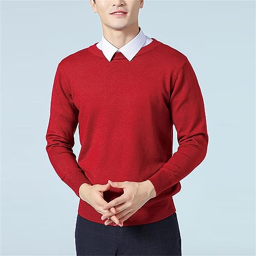 Ownwfeat Men Cashmere Sweater Pullover O-Neck Knitted Sweaters4