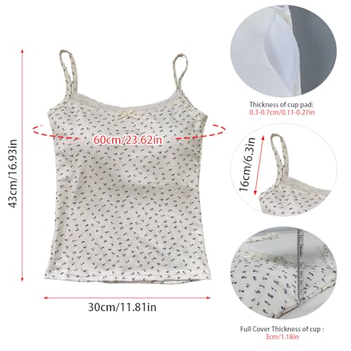 Girls Floral Print Camisole Crop Top Sleeveless Built-in Bra Bralette Slim Fit Cami Tops for Teen Girls4