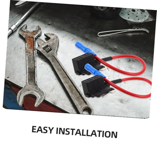 Kit de 4 fusibles automotrices medianos con soporte duradero para fusible para cámara de tablero, fácil instalación, protege el circuito, sin caja incluida para automóvil miniatura 3