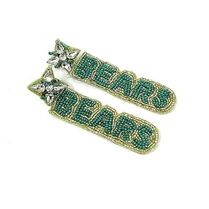Game Day Earrings Baylor Beaded Football Earrings College Game Day Gifts Birthday Gifts (Bears)