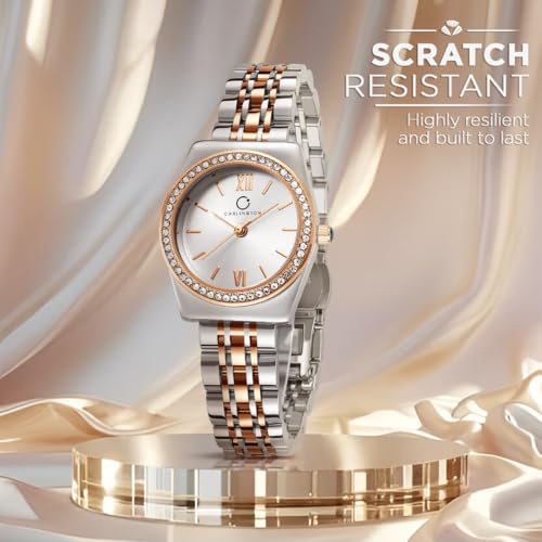 Image of Carlington Diva Series Analog Women Wrist Watches with Stainless Steel Chain Strap | Premium Fashion Watches for Ladies | CT - 107