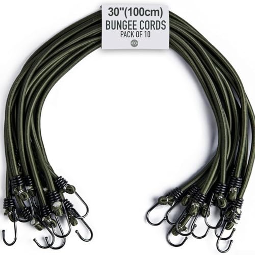 10 ganchos elásticos de cuerda, tarjeta de encuadernación de 8 mm con elástico de goma para mejorar las experiencias al aire libre (100 cm)