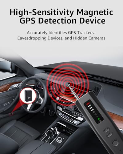 Image of Hidden Camera Detectors, Advanced Anti-Spy Technology RF Signal GPS Tracker Finder, Wireless Bug Sweeper with Magnetic Detection for Home Office Travel Security, Real-Time Alarm