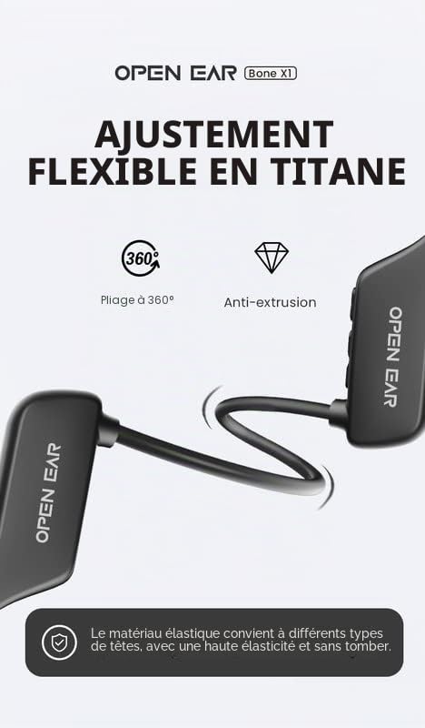 Open Ear X1 Casque à Conduction osseuse (Noir)