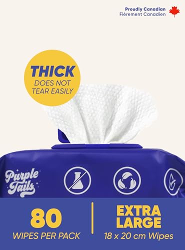 Image of Canada Pet Wipes - 80 Pet Wipes for Paws and Butt, Fur, Ears - Plant-Based Pet Wipes with Aloe Vera, Shea Butter for Puppies, Large Dogs, Cats