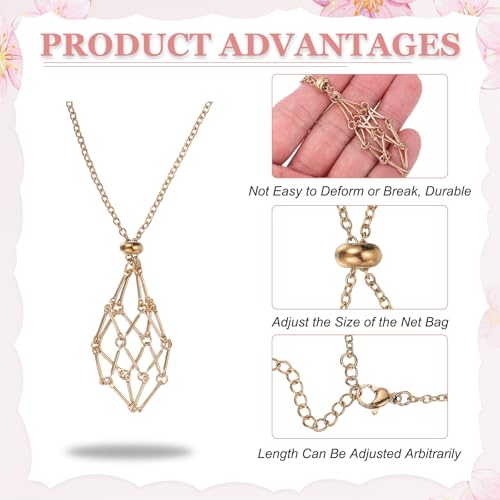 Collier cage cristal en acier inoxydable durable pour pendentif pierre interchangeable - 3